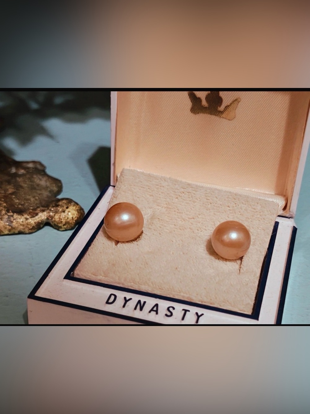 Vintage Dynasty Cultured Pearl Stud Earrings with Original Presentation Box